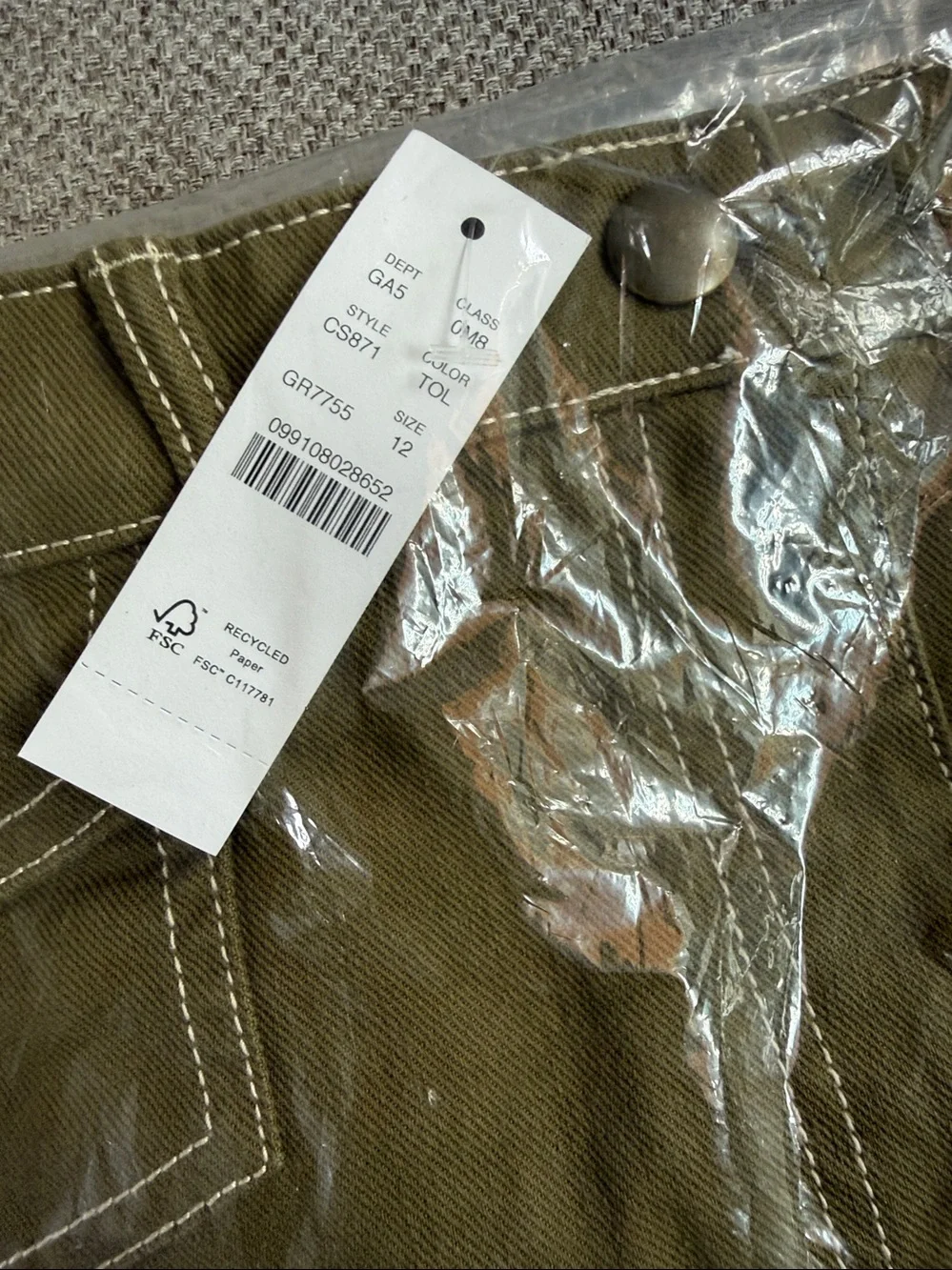 J. Crew Tuscan Olive Utility-pocket mini skirt